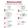 thumbnail image 2 of KitchenAid 3-Ply Base Stainless Steel 11-Piece Cookware Set, Brushed Stainless Steel, 2 of 11