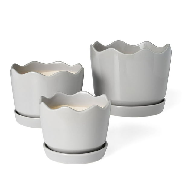 Member's Mark Ceramic Planters with Saucers, Set of 3 - Samsclub.com