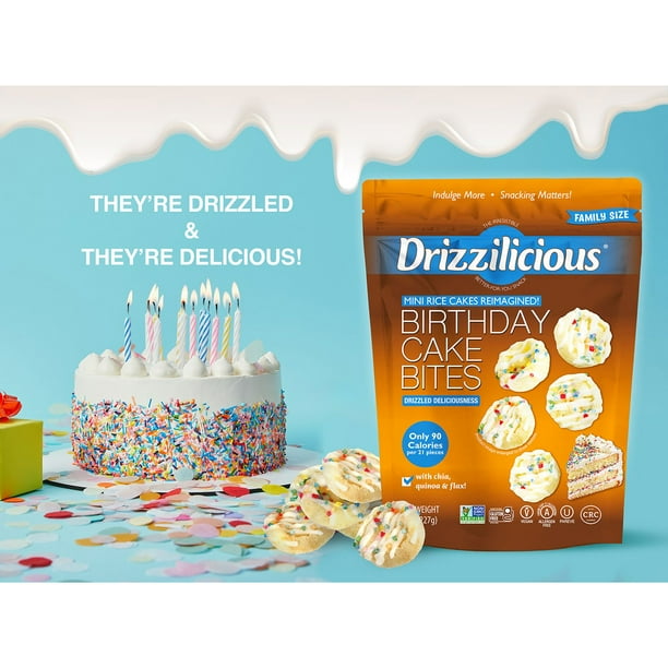 Drizzilicious Birthday Cake Mini Rice Cakes, 8 oz