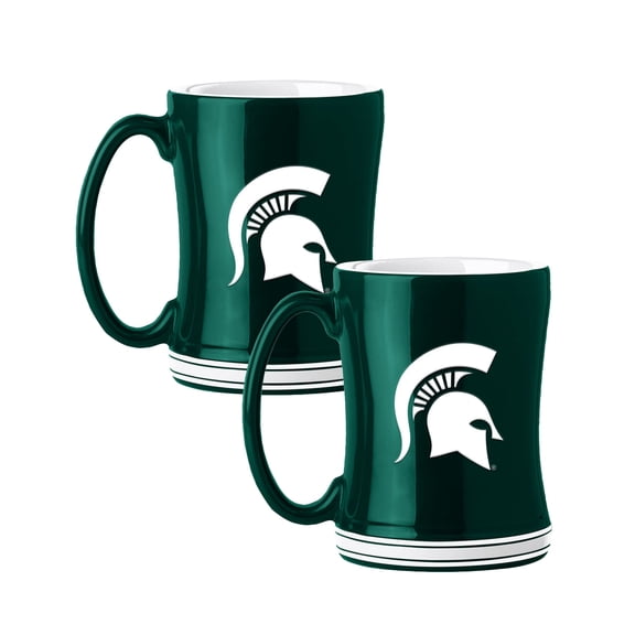 Logo Brands Michigan State Spartans 14oz Relief Mug Set
