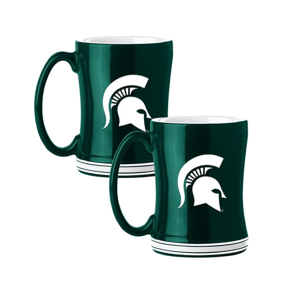 Logo Brands Michigan State Spartans 14oz Relief Mug Set