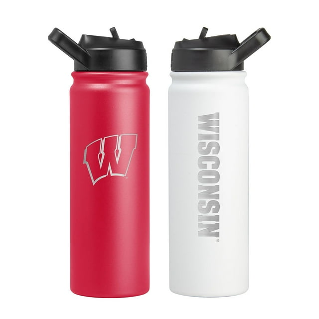 Logo Brands Wisconsin Badgers 24oz SS Water Bottle 2pk