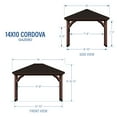 thumbnail image 8 of Backyard Discovery 14' x 10' Cordova Gazebo with Electric (Dark Brown), 8 of 10