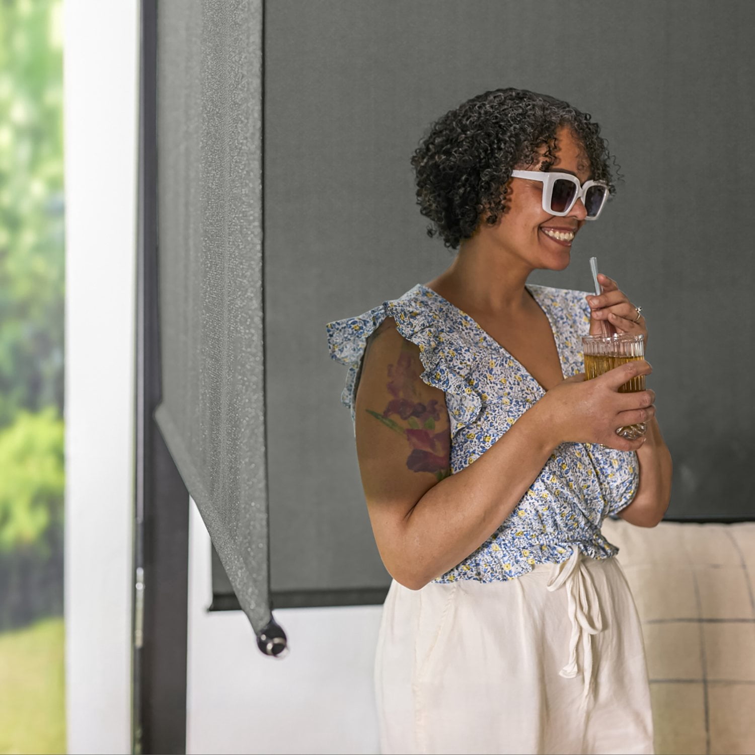 Coolaroo Sol85 Wand-Operated 8' x 8' Rockpool Outdoor Roller Shade