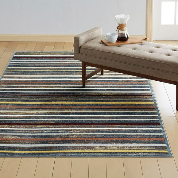 Everwash Treasure Striped Washable Area Rug, Assorted Colors & Sizes