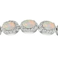 thumbnail image 2 of Oval Cut Gemstone Halo Bolo Bracelet in Sterling Silver, 2 of 4