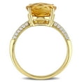 thumbnail image 5 of Checkerboard-Cut Citrine and Diamond Accent Cocktail Ring in 14K Gold, 5 of 6