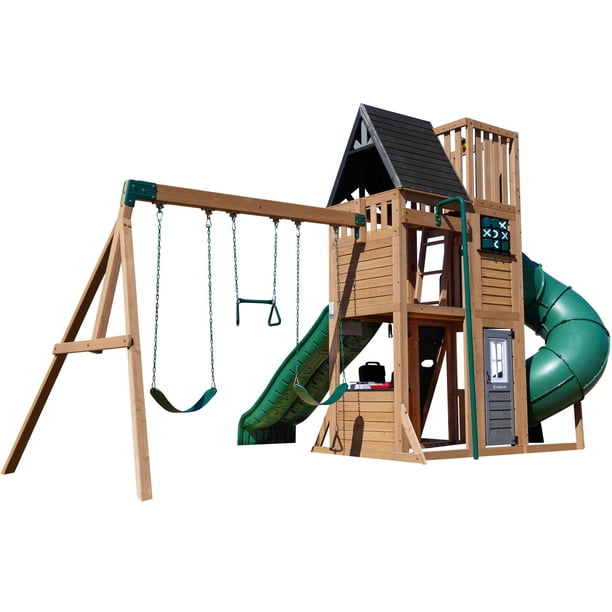 KidKraft Horizon Lookout Wooden Outdoor Swing Set - Samsclub.com