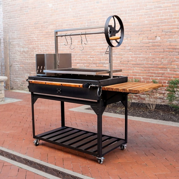 Backyard Discovery Premium Santa Maria BBQ Grill with Wood Fire and Charcoal Grill