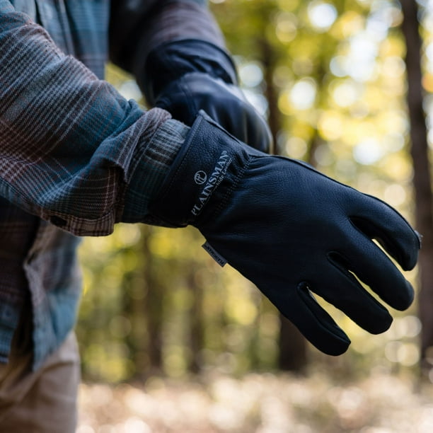 Plainsman Fleece-Lined Cowhide Leather Work Gloves 2 pk