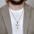 thumbnail image 4 of Spartan .20 CT. T.W. Diamond Cross Stainless Steel Pendant, 4 of 4