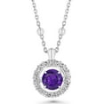 thumbnail image 3 of Round Cut Lab Created Gemstone Dancing Pendant & Earring Set in Sterling Silver, 3 of 8