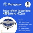 thumbnail image 2 of Westinghouse 16.5 in. 4400 PSI Stainless Steel Pressure Washer Surface Cleaner, 2 of 8