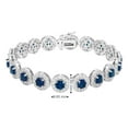 thumbnail image 4 of Round Cut Lab Created Gemstone Halo Tennis Bracelet, 4 of 4