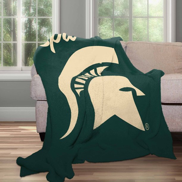 【激レア】Michigan State University ラグ ブランケット Logo Brands Michigan State Spartans Luxe Dreams Throw, 60