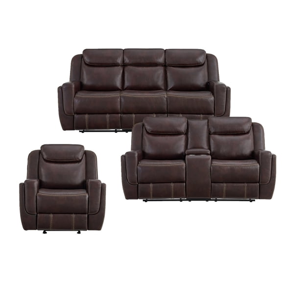 Society Den Lynx Sofa, Loveseat & Recliner Living Room Set