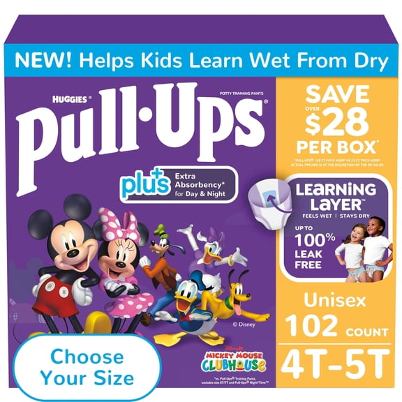 Pull-Ups Unisex Plus Training Pants, Sizes 2T-6T