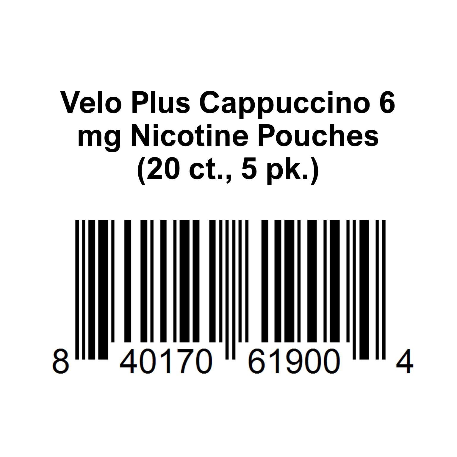 Velo Plus Cappuccino 6 mg Nicotine Pouches, 20 ct., 5 pk