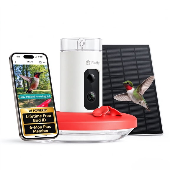 Birdfy Solar Powered Smart Hummingbird Feeder w/ AI Recognition