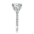 thumbnail image 2 of 4.00 C.T.T.W. Lab Created Cushion Cut Center with Pear Cut Side Diamond Ring in 18K White Gold, 2 of 6