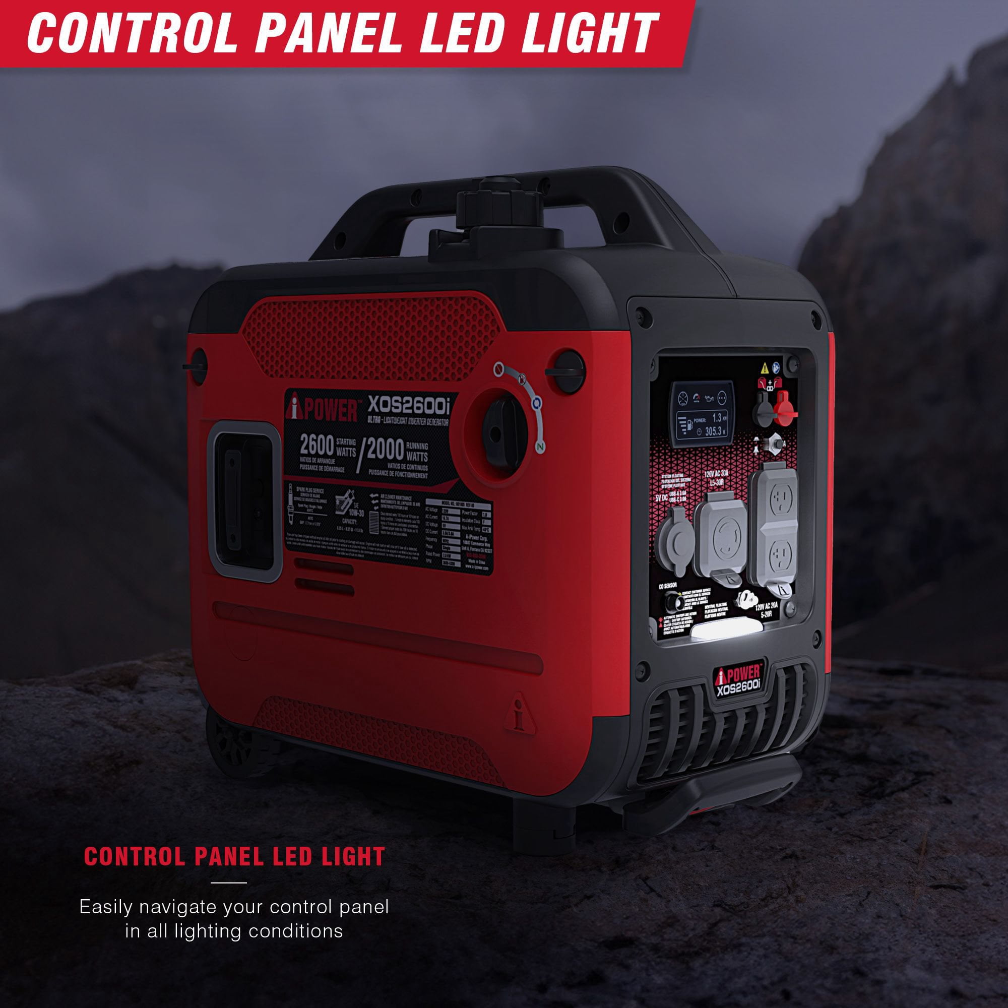 2,600/2,000-Watt AiPower Gas Inverter Perfect for Tailgating and