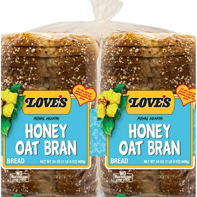 Love's Royal Hearth Honey Oat Bran Bread, 48 oz., 2 pk.
