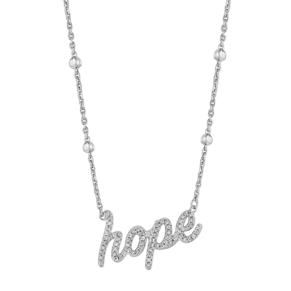 Sterling Silver and Diamond Identity Necklace