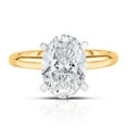 thumbnail image 1 of Lab Created Oval Cut Diamond Solitaire Ring in 18K Gold, 1 of 7