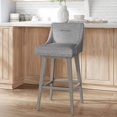 thumbnail image 7 of HH2 Home Upholstered Tapered Back Wood Adjustable Height Swivel Bar Stool, 7 of 19