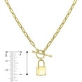 thumbnail image 5 of Padlock Toggle Paperclip Chain Pendant Necklace in 14K Gold, 5 of 6