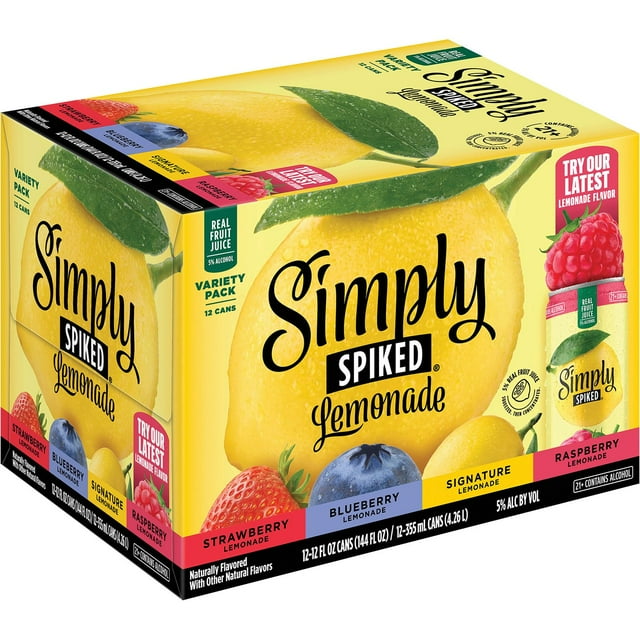 Simply Spiked Hard Lemonade Variety Pack, 12 fl. oz. can, 12 pk.