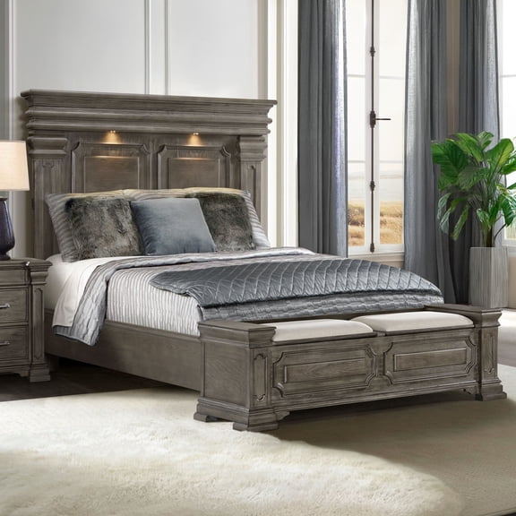 Society Den Paterson Bed in Grey, Storage Option & Assorted Sizes