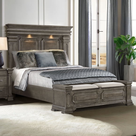 Society Den Paterson Bed in Grey, Storage Option & Assorted Sizes