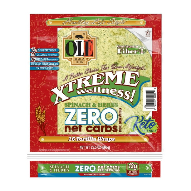 Ole Xtreme Wellness Spinach & Herbs Tortillas, 8 in., 16 ct
