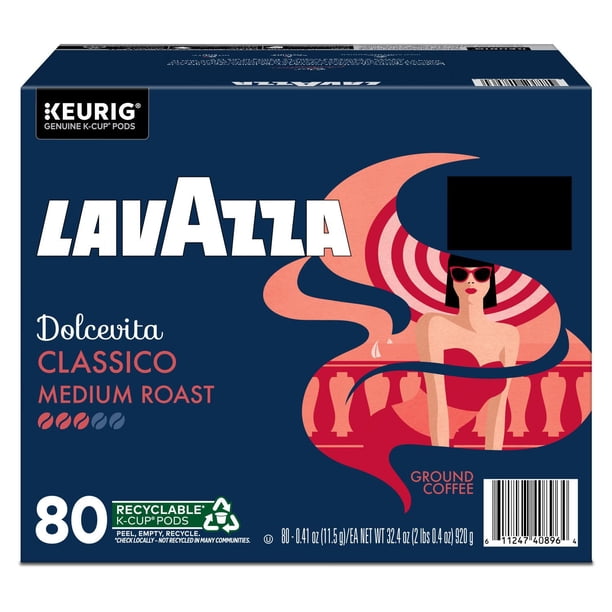 Lavazza Dolcevita Classico Medium Roast Coffee K-Cup Pods, 80 ct
