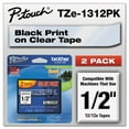 thumbnail image 2 of Brother P-Touch TZe Standard Adhesive Laminated Labeling Tapes, Black on Clear, 2 of 6