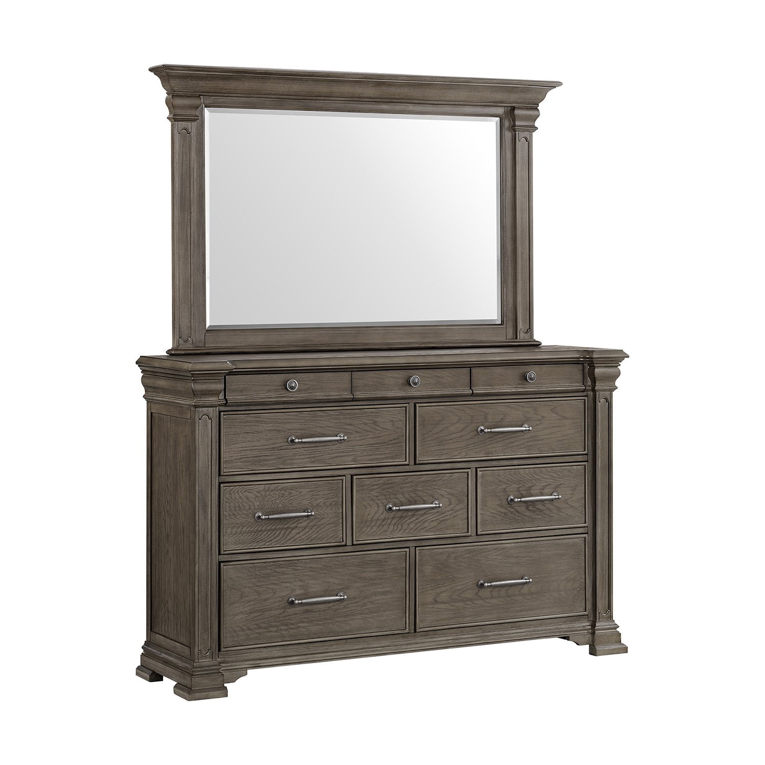 Society Den Paterson 10-Drawer Dresser and Mirror in Grey - Samsclub.com