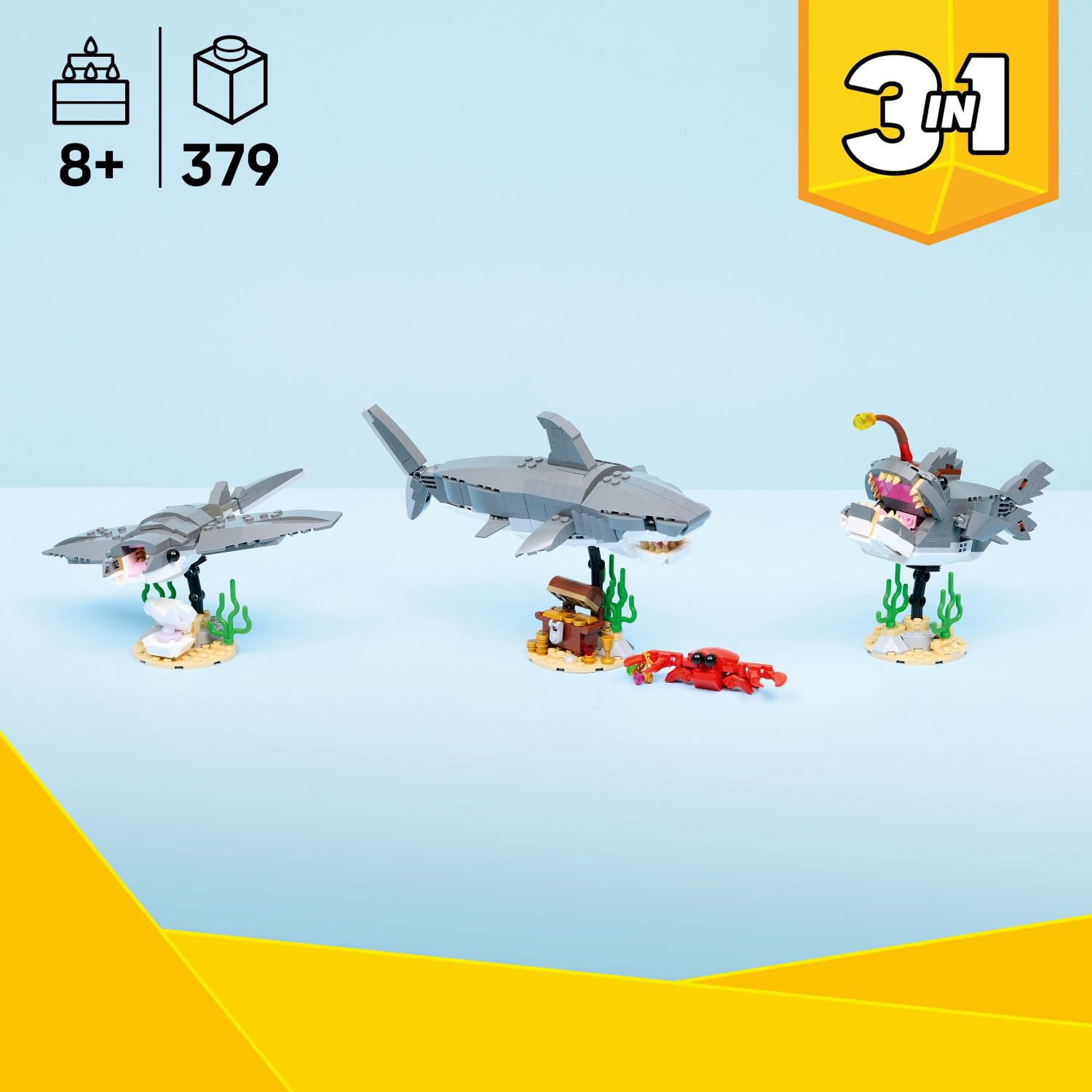 LEGO Creator Fierce Shark with a Treasure Chest Building Set, 379