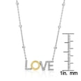 thumbnail image 4 of .12 CT.T.W. Love Necklace in Sterling Silver and 14K Gold, 4 of 5