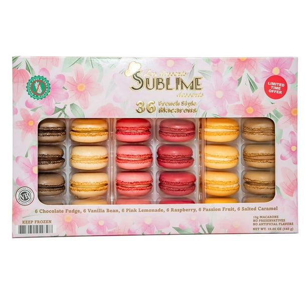 Sublime Desserts Macarons Assorted Flavors, Frozen, 36 ct