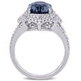 thumbnail image 4 of Natural Untreated Blue Sapphire and 0.55 CT. Diamond Halo Ring in 14K White Gold, 4 of 6