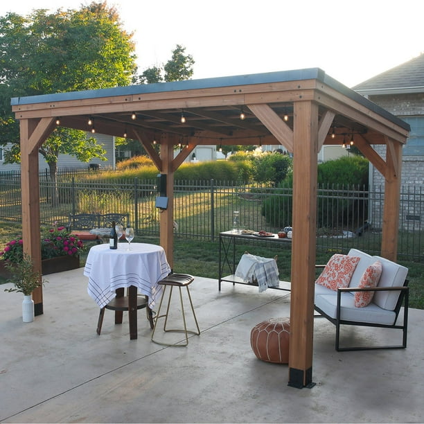 Backyard Discovery Arcadia Cedar Gazebo with PowerPort, Choose
