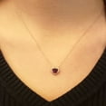 thumbnail image 5 of Lab Created Gemstone & Diamond Accent Heart Pendant Necklace in 14K Gold, 5 of 5