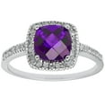 thumbnail image 1 of Cushion Cut Gemstone & 0.18 CT.T.W. Halo Diamond Ring in 14K Gold, 1 of 5