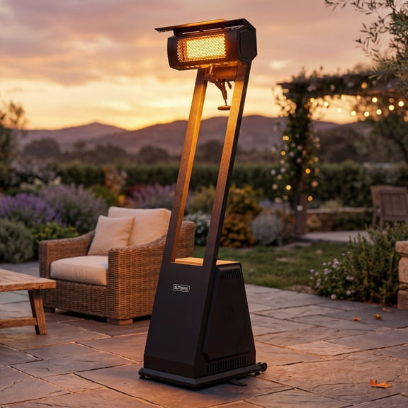 Spire Infrared Gas Patio Heater, Adjustable Tilt, 38,500 BTU