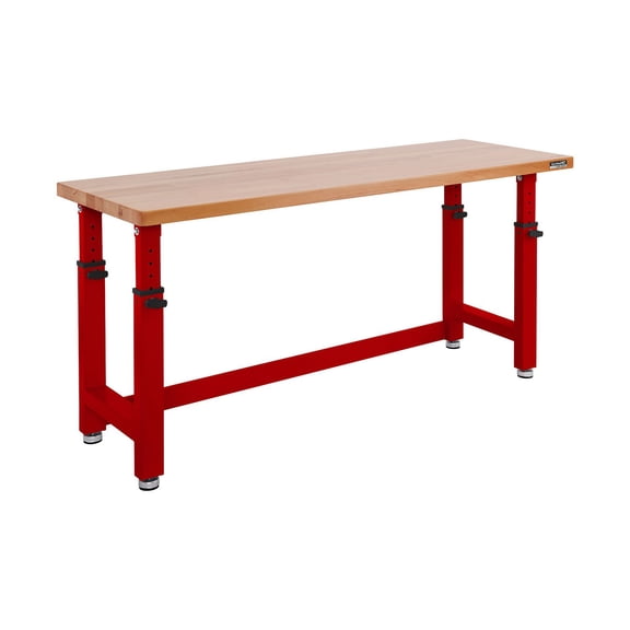 Seville Classics UltraHD Height Adjustable Workbench, 72" W x 25" D x 28.5”- 42” H