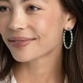 thumbnail image 5 of Lab Created Gemstone Huggie Hoop Earrings in Sterling Silver, 5 of 5