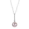 thumbnail image 1 of Cultured Freshwater Pearl and 0.04 CT.T.TW. Diamond Pendant Necklace in 14K Gold, 1 of 5