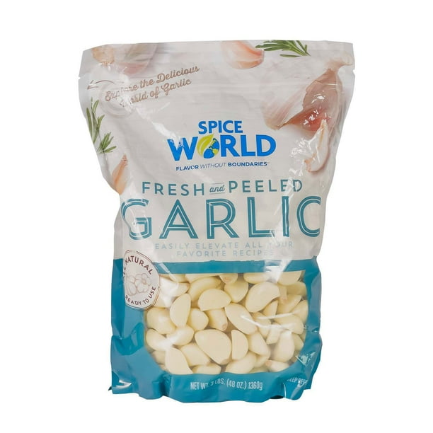 Spice World Fresh and Peeled Garlic, 3 lbs.