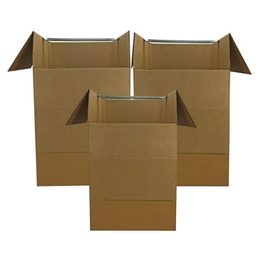 UBMOVE Large Corrugated Wardrobe Moving Boxes (Bundle of 3) 24"x24"x40"